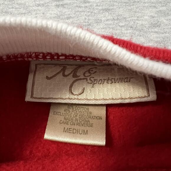 M & C Sportswear Sweatshirt Womens M Red Snowman Embroidered Retro Christmas - Picture 3 of 9